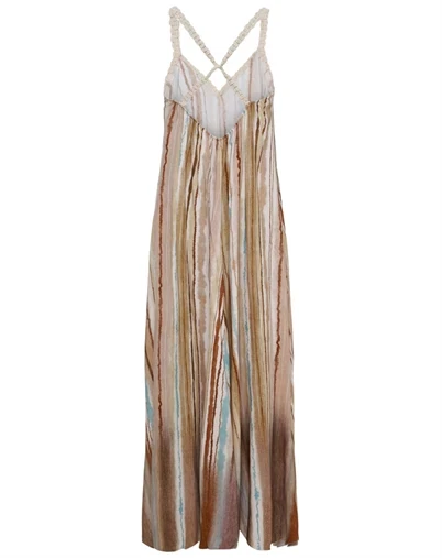 Marta du Chateau - MDCViolette Kjole - Beige Multi